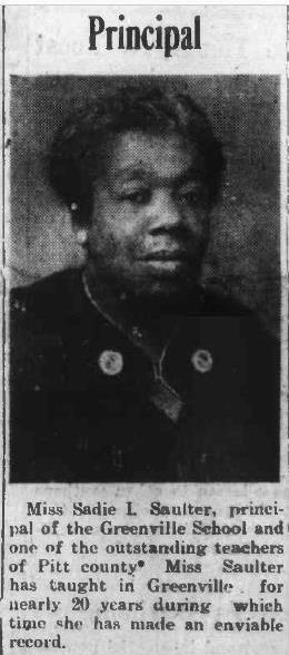 Sadie Saulter 1941 newspaper "Carolina Times"